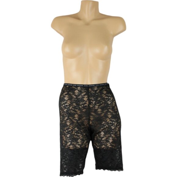 Calvin Klein CK One Small Womens Long Leg Boxer Brief Black Lace Biker Short P61 - Picture 2 of 9